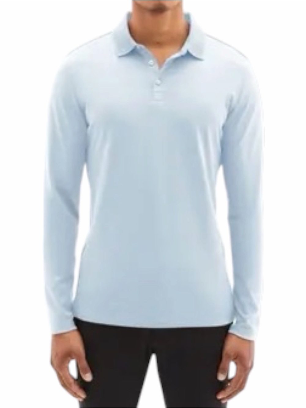 Robert Barakett Georgia Pale Blue Long Sleeve Polo Shirt Size XXL Pima Cotton